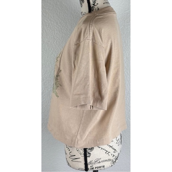 Northern Reflextion Vintage 90s Y2K Brown Floral Graphic Cropped Tee, Medium - Picture 3 of 11